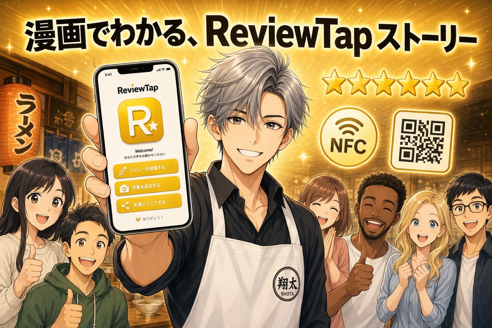 漫画でわかる ReviewTap ストーリー